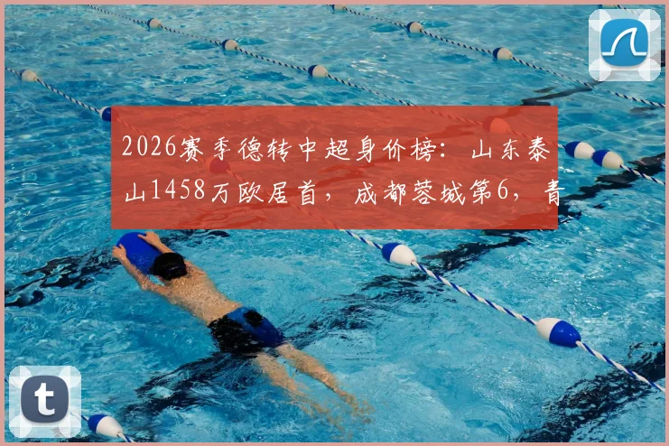 2026赛季德转中超身价榜：山东泰山1458万欧居首，成都蓉城第6，青岛海牛倒数第1全解析